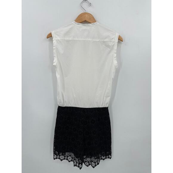 Sandro Paris Black Lace Bottom Shorts Romper Size 2/ US 6 Medium - Picture 5 of 10